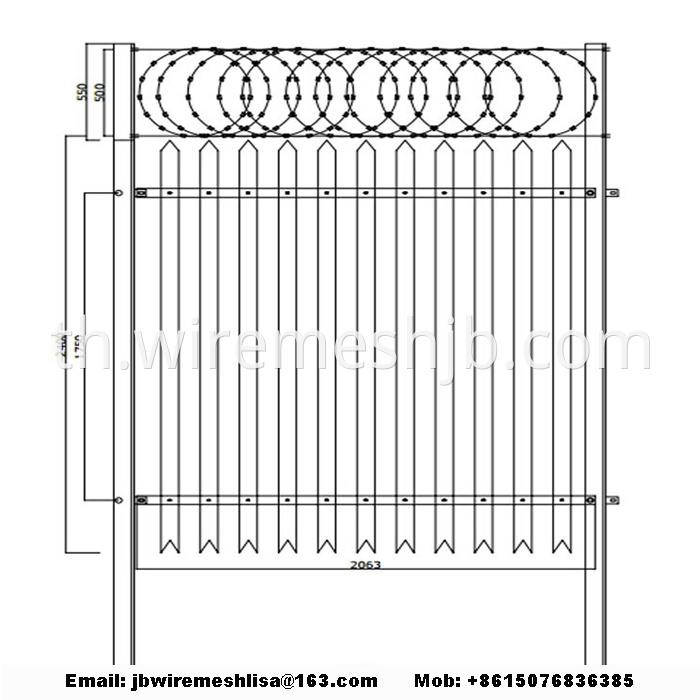 Powder Coated Palisade Fence Panels